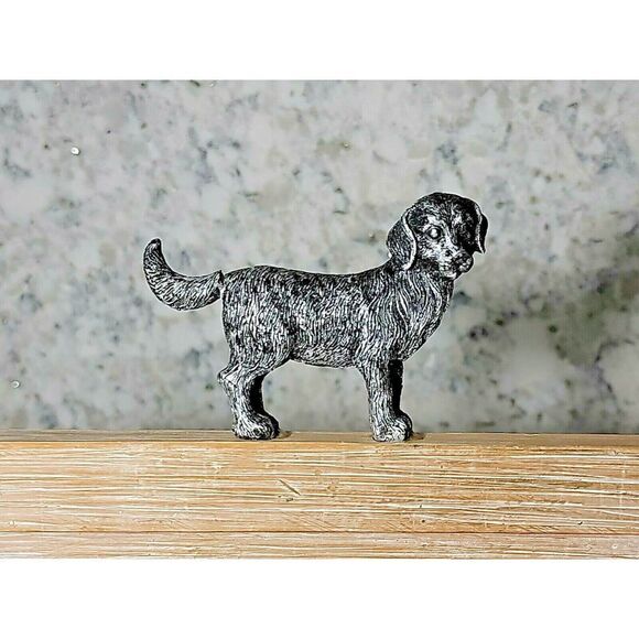 Pier 1 Pewter Dog and Distressed Wood‎ Photo Picture Frame Fits 4x7 & 5x8 Photos - Picture 3 of 6